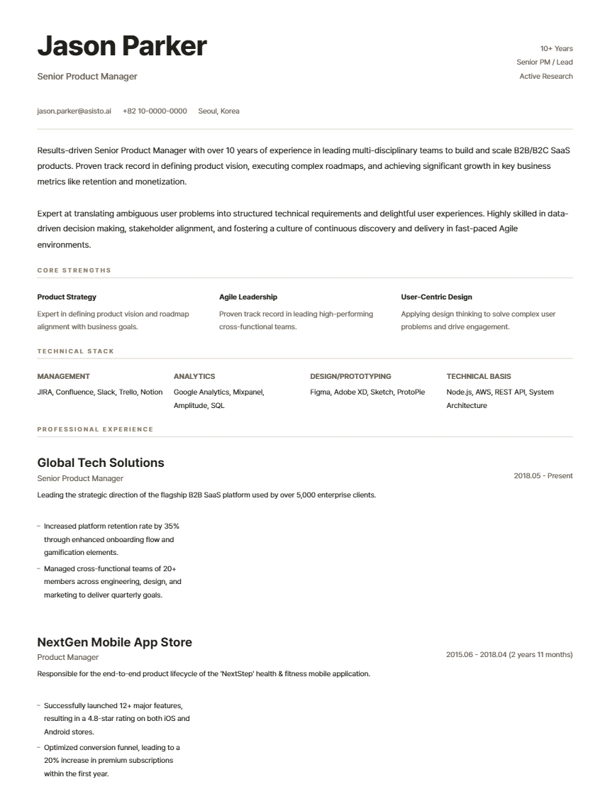 Resume editor